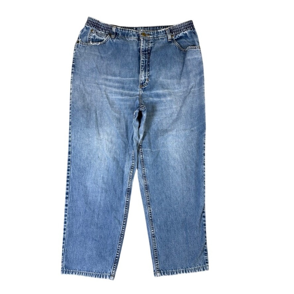 Vtg. LL Bean Double L Comfort Waist Jeans Womens 18R Blue Denim High Rise